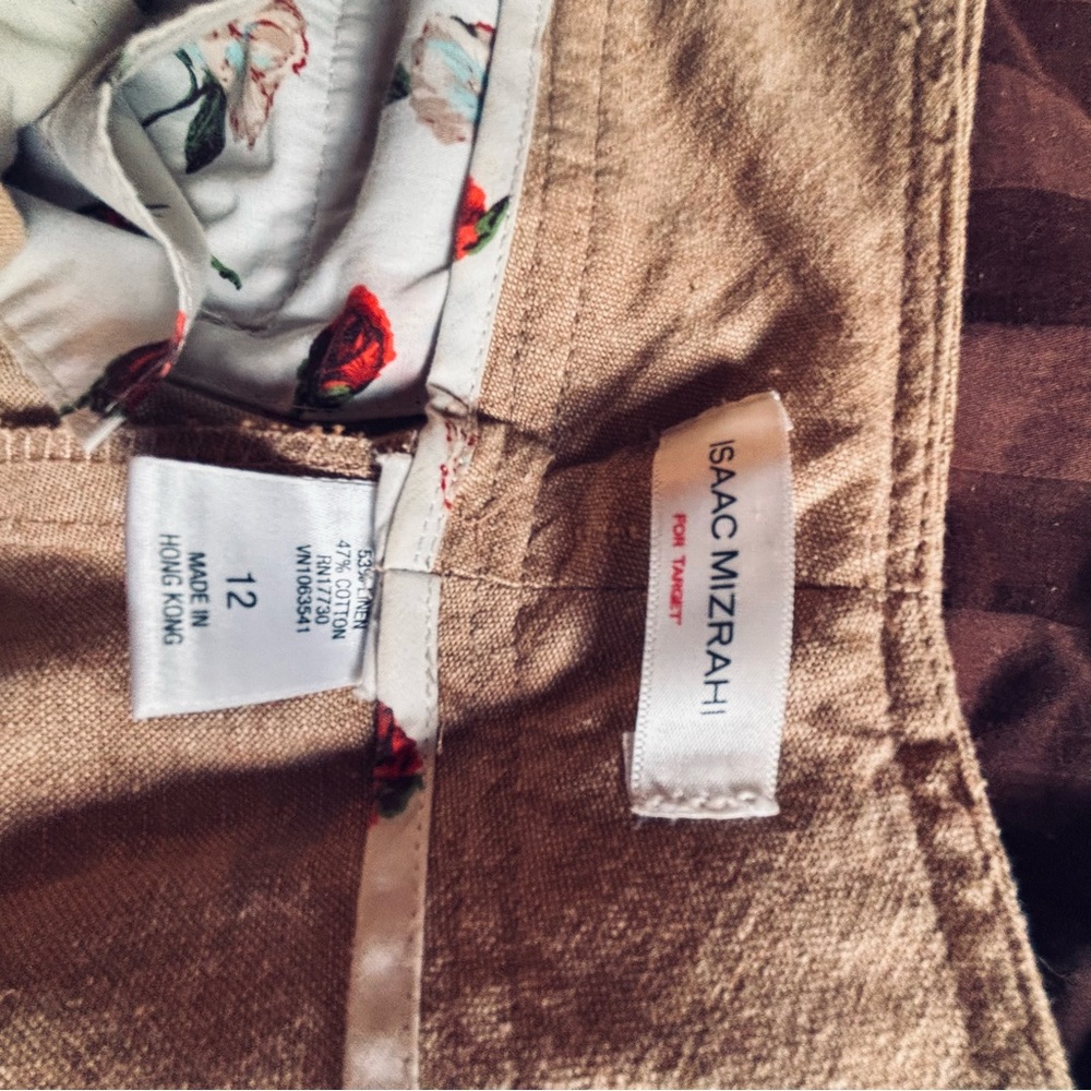 Isaac Mizrahi Gold-Tan Wide Leg Pants